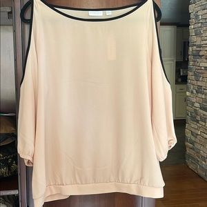 3/4 sleeve cold shoulder top